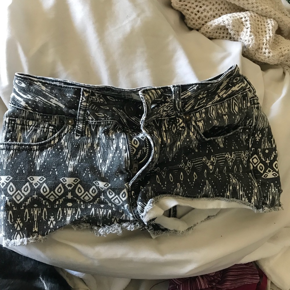 Black patterned shorts